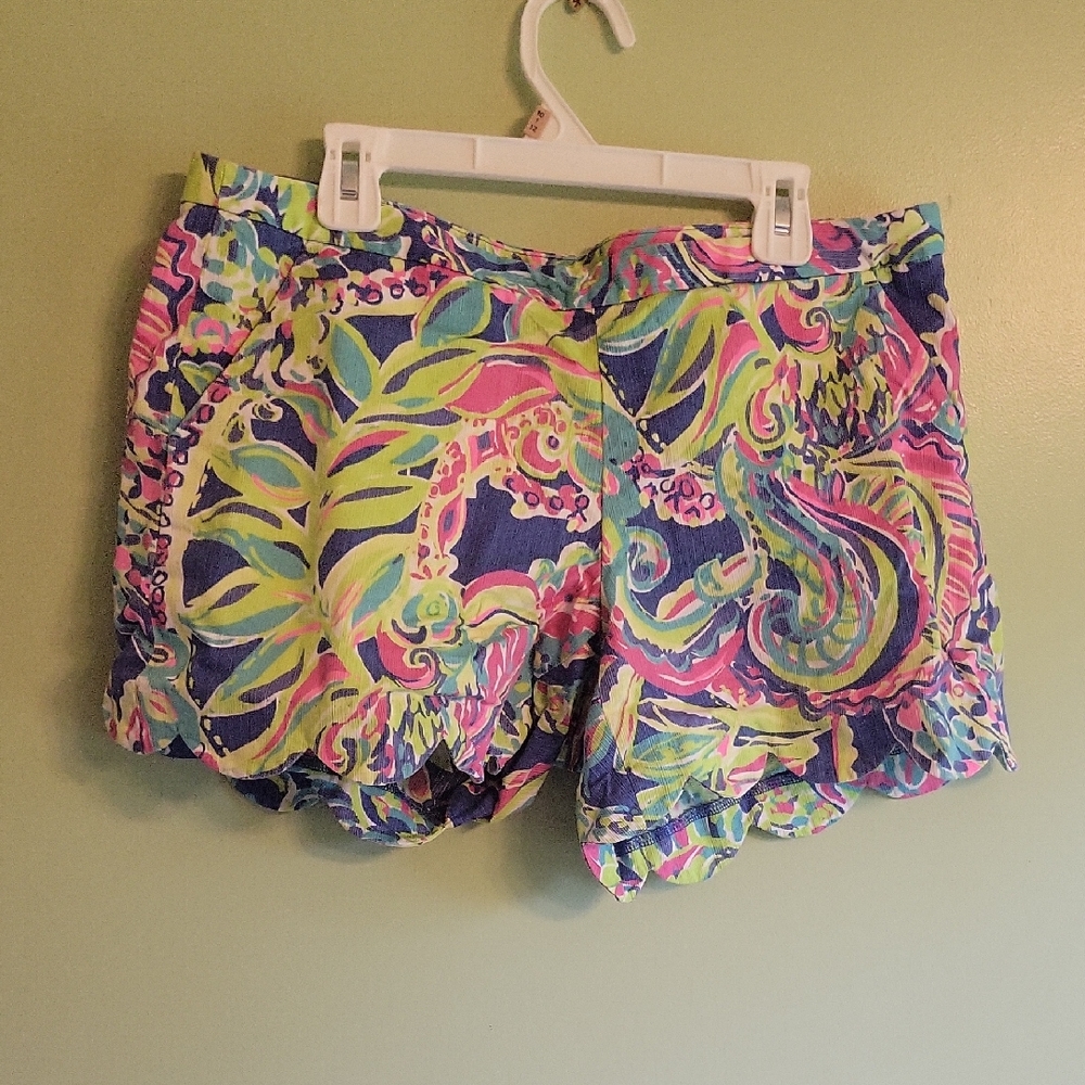 Lilly Pulitzer Pink and Blue High Waist Shorts